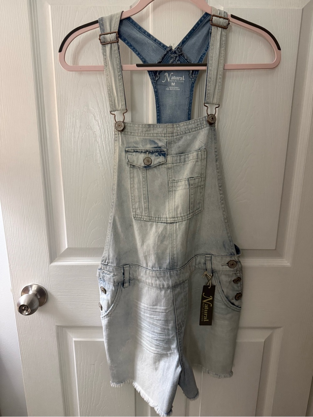 Natural Reflections Light Blue Denim Short Overalls